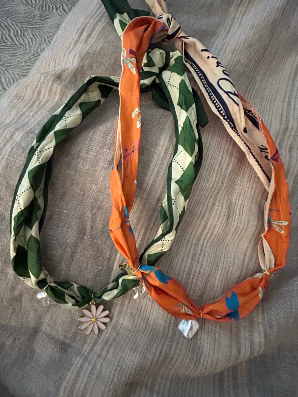 Scarf Choker Necklaces (Get 2 for 1) Interchangeable Charms